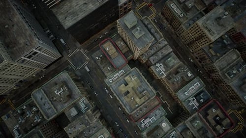 Vista aérea de los techos de los edificios del centro de Nueva York