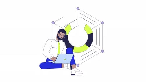 Animation 2D de statistiques numériques sur les entreprises