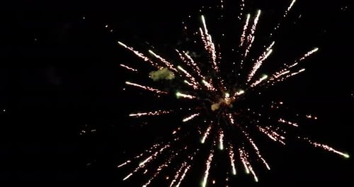 Festive fireworks in the night sky. light up the sky with dazzling display at night new year celebra