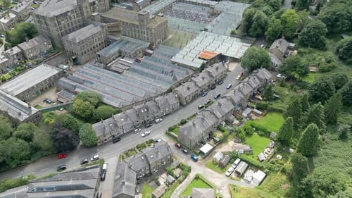 Drone Aerial footage of a typical industrial village in Yorkshire England.
Marsden in Yorkshire has