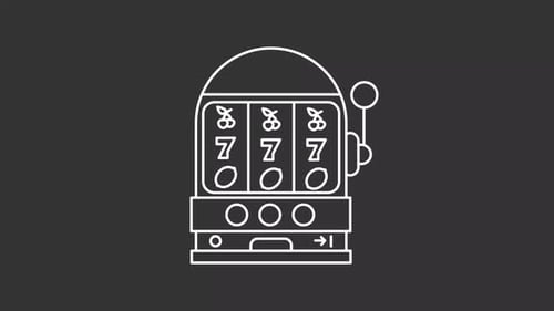 Animiertes weißes Symbol für Retro-Spielautomaten