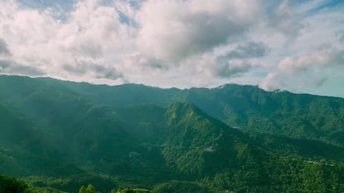 Cinematic Time Lapse Tropical Forest in Mountains Aerial View Outdoors