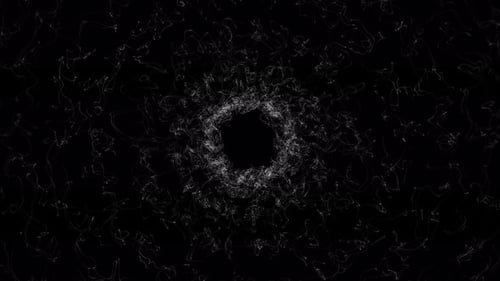 Kurvenlinien, wellenförmiges Netz, bewegte Partikel, geometrischer Hintergrund. Animierter Bandstoff Seide 4k