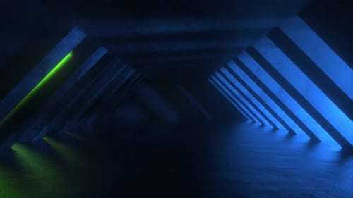 Futuristic Sci Fi Neon Tunnel