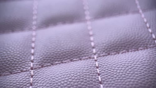 Lavender Thread Stitched Leather, Slider Shot