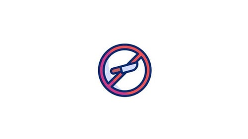 Animated No Knife Prohibition Icon