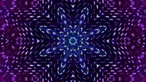 Futuristic Abstract Kaleidoscope of Glowing Blue Lights