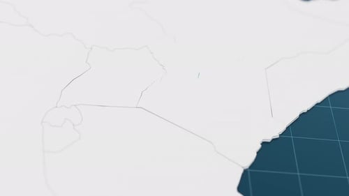 Highlight mit 3D-Karte „Blau von Kenia“ mit Zeigernadel, umgeben von anderen Ländern, weiß