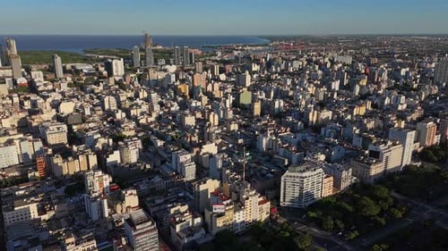 Aerial Panorama of Bustling Cityscape During Daytime