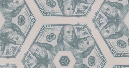 Money, dollar and overlay of cash for currency, savings and investment for finance