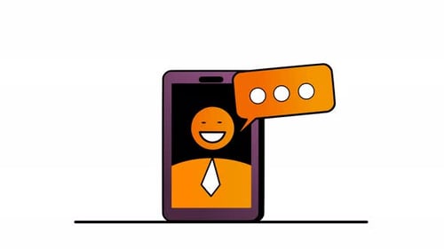 Flat Design Animation of Smartphone Message Bubble
