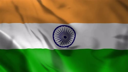Realistic Waving Indian Flag Loop Background