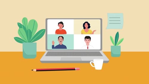 Online Video Meeting with different people