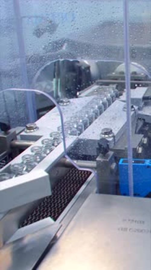 Pharmaceutical Production Line Filling Small Glass Vials