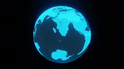 Blue Earth Sci-Fi Background Loop Animation in 4K