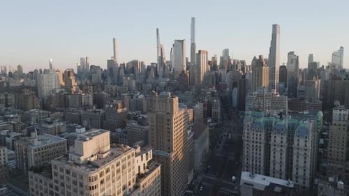 Aerial view of skyscrapers in New York City
