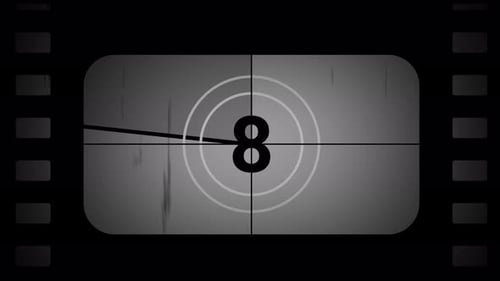 Retro Film Leader Countdown with Scratches