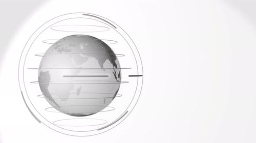 Spinning planet Earth. Technology video footage.