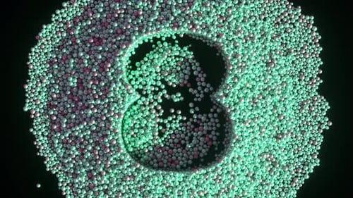 Numbers From Ten to One are Slowly Appearing on a Black Background Each Number is Made of a