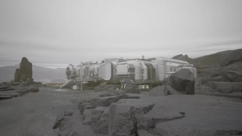 Raumschiff ruht auf Rocky Mountain
