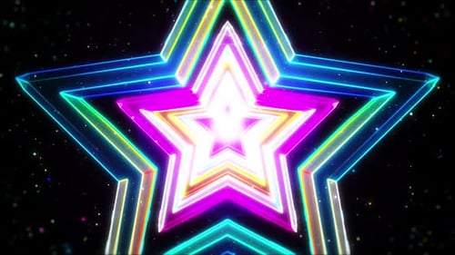 Colorful Star Tunnel Vj Loop