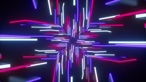 Vj Loop Of Rotating Neon Squares