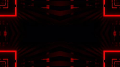 Red And Orange Striped Neon Symmetrical Mirror Flashing Background Vj Loop In 4K