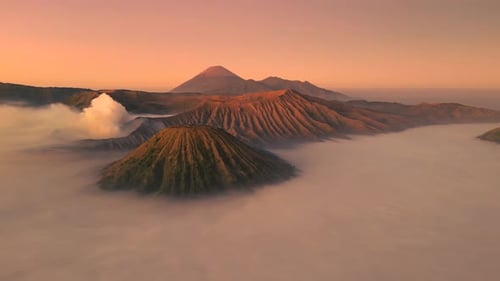 Sunrise at Mount Bromo is an Active Volcano in Tengger Semeru National Park East Java Indonesia