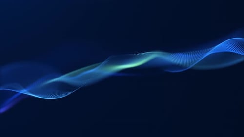 Abstract Blue Fluid Particle Wave Background