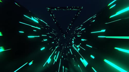 Turquoise And Pink Triangle Strobe Neon Futuristic Corridor Background Vj Loop I 4K