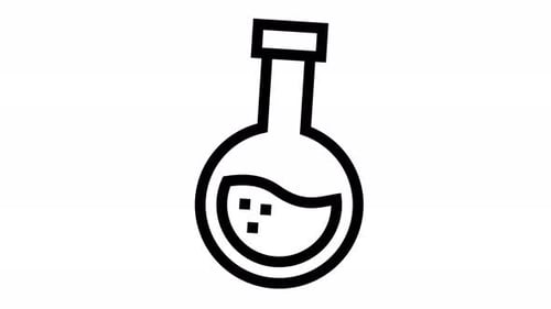 Animated Line Icon of a Science Laboratory Flask