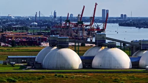 Drone Reveal of Fertilizer Storage at Riga Baltic Sea Port