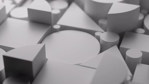 Dynamic 3D Geometric Shapes Abstract Motion Background