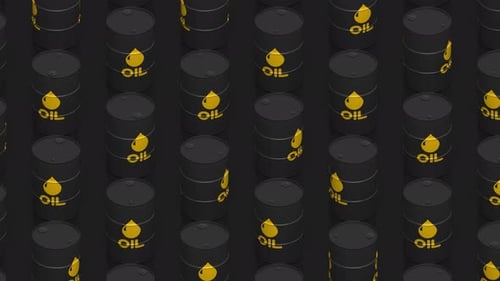 Minimalist Rotating Oil Barrels Seamless Loop Background Animation