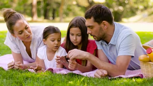 Loving Family Enjoying Time Together at Picnic
