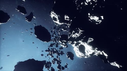 Shining Asteroid Zone with Drifting Parts and Starlight Reflection