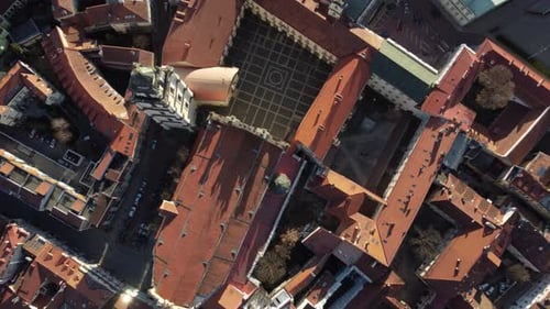 AERIAL Vilnius Historic Old Town in Top View, Lithuania