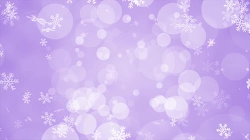 Christmas Winter Snowflake Background Pink Loop V4