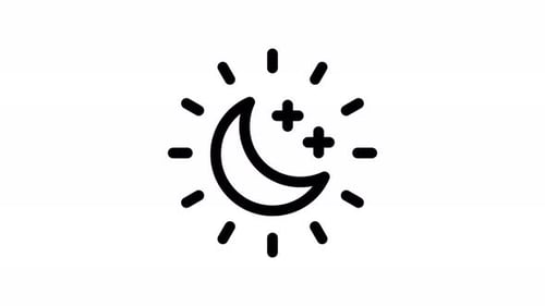 Minimalist Moon and Stars Animated Line Icon