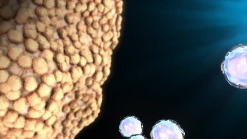 Microscopic Cells Flowing Animation in Medical Science