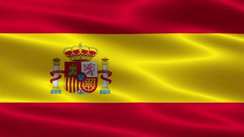 Seamless Loop of the Spanish National Flag Waving