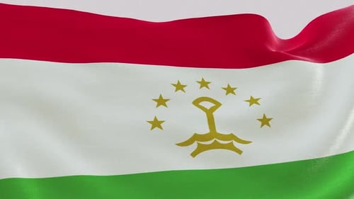Realistic Tajikistan Flag Waving Seamless Loop