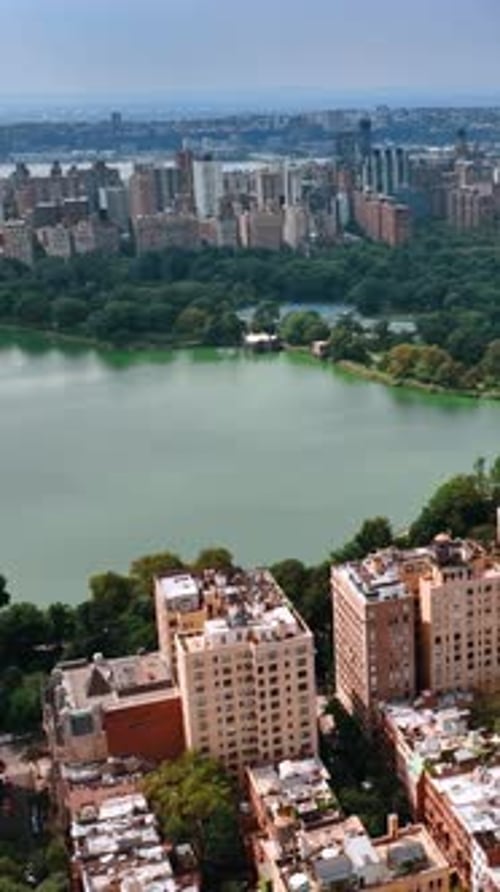 Parque aéreo de la ciudad de Manhattan. Descripción general de Central Park, Nueva York.