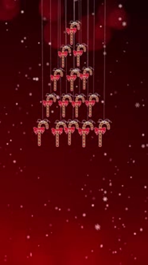 Animated Christmas Candy Cane Tree for Vertical Social Media