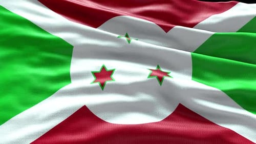 Waving Burundi Flag with Realistic Fabric Texture