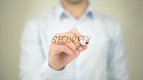 Hand Writing Security Message on Transparent Surface