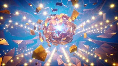 Golden Debris Abstract Background