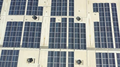 Solar Panels on Rooftop Generating Renewable Energy