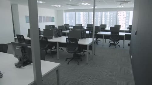 Fresh And Modern Corporate Office Space - Desk And Chairs