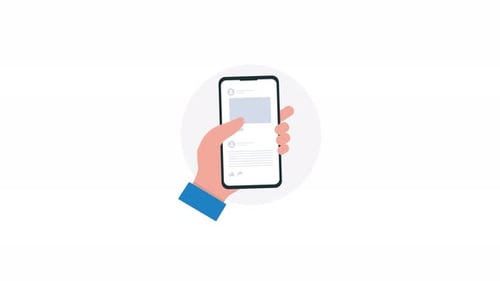 4k Hand Scrolling Through Social Media Concept Animation Video